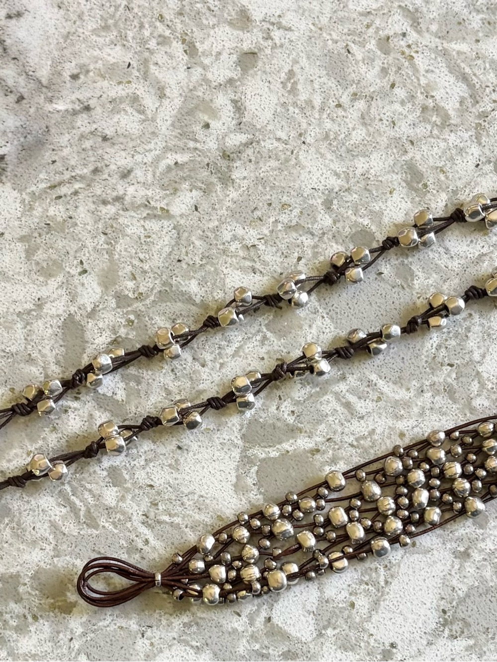 UNO de 50 Crazy GOAT Multi-Strand Leather Bracelet AND Brown in brown and silver